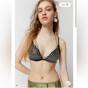 Metal bra top - silver